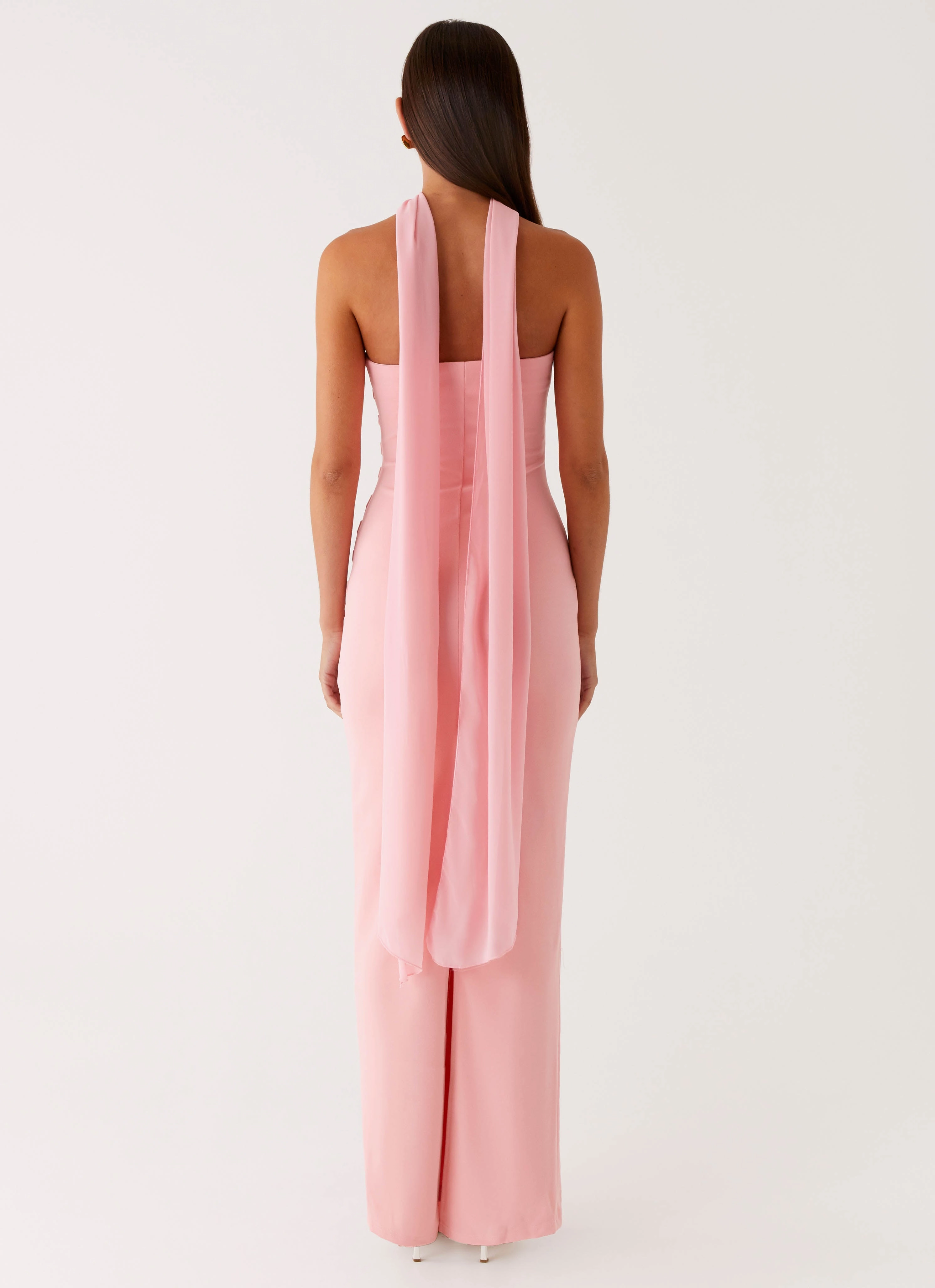 Fit Mood Ruched-Detail Libra Maxi Dress - Pink