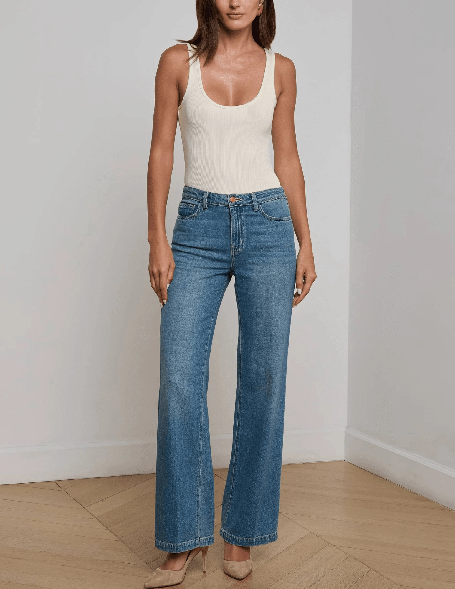 Elegant Adult Fashion LAGENCE Scottie High Rise Wide Leg Jeans in Fargo