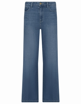 LAGENCE Scottie High Rise Wide Leg Jeans in Fargo Durable Rivet Hardware Road Trip Casual Friday Home Comfort