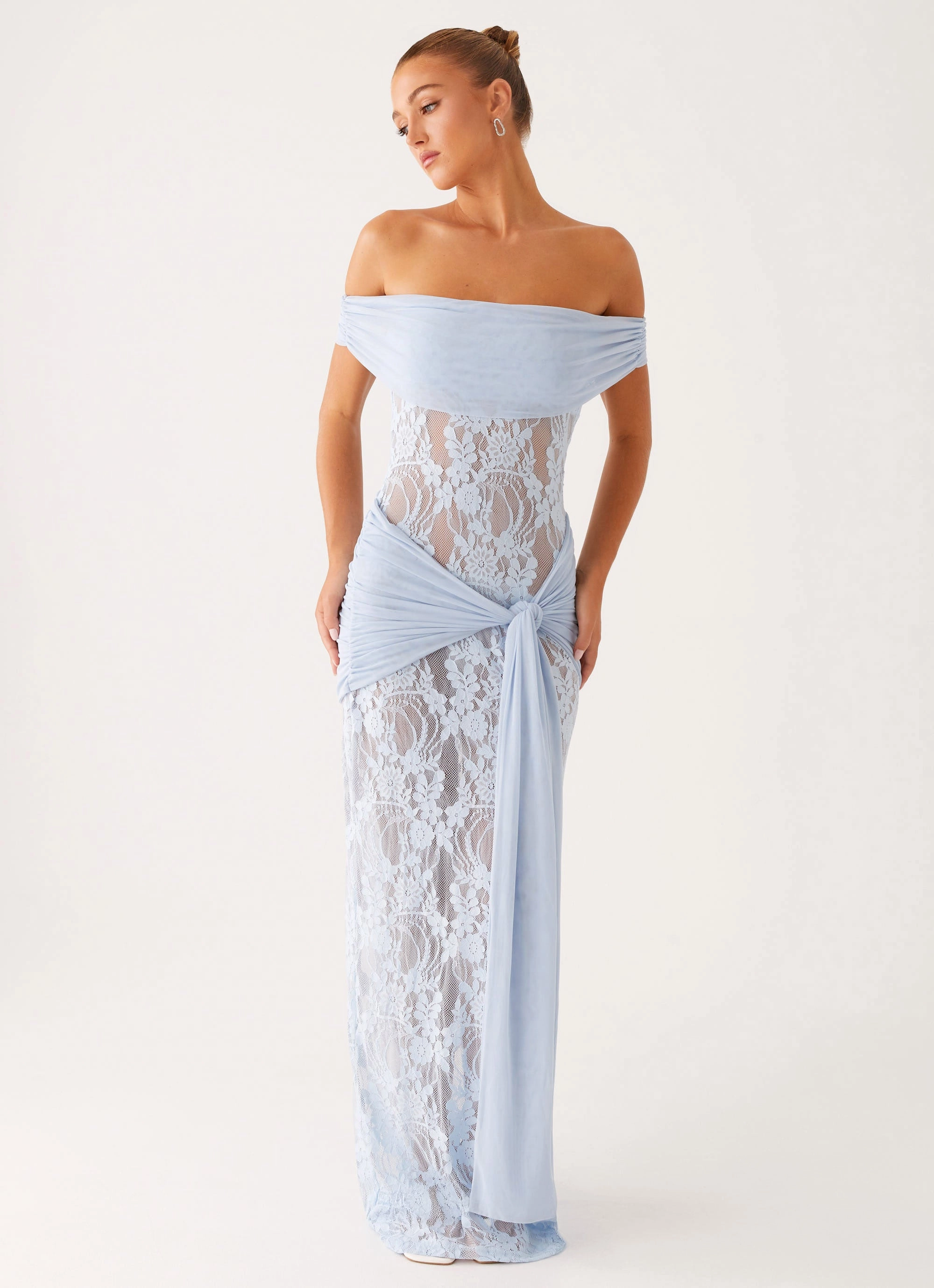 Street Style Gracie Twist Maxi Dress - Blue