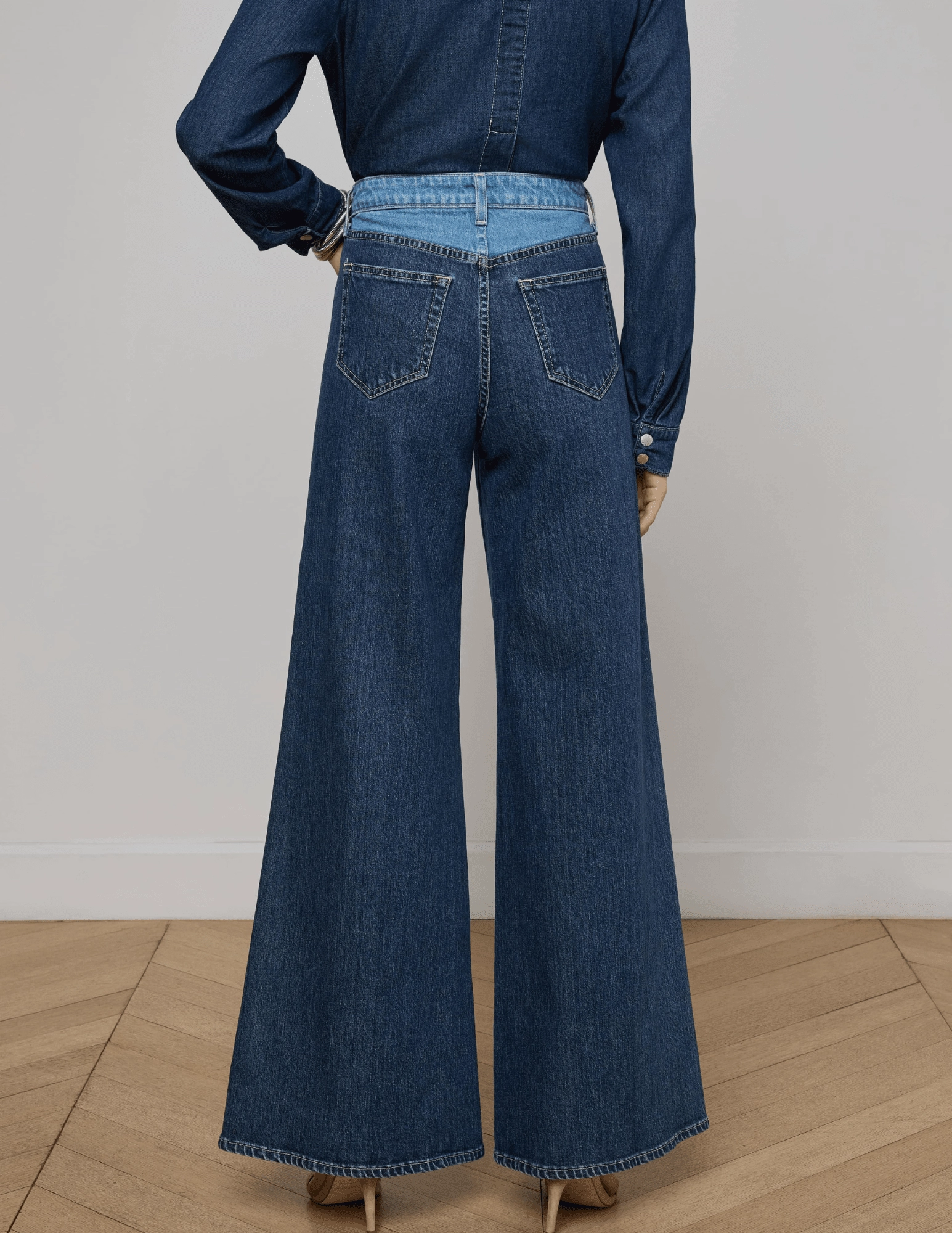 Rainy Day High Quality LAGENCE Beau T-Seam Wide Leg Jeans in Paso