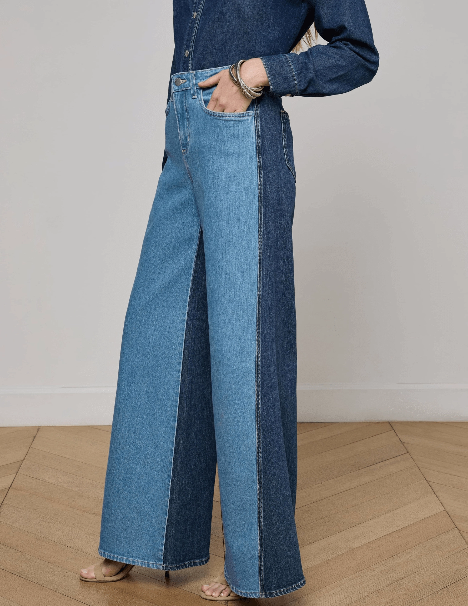 LAGENCE Beau T-Seam Wide Leg Jeans in Paso Year Round
