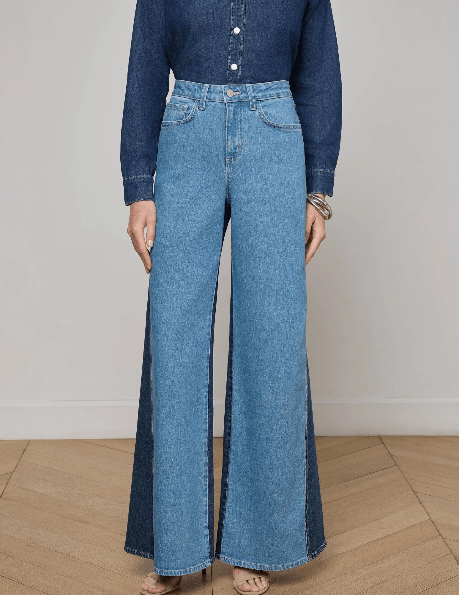 Laidback Style LAGENCE Beau T-Seam Wide Leg Jeans in Paso