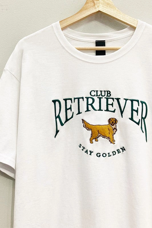 Club Retriever Embroidered Tee S-XL UV protected Wrinkle Resistant Texture