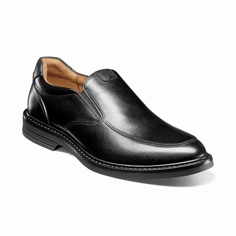 Men's Norwalk Moc Toe Slip On Black Foldable Collar Slip Resistant Slip On