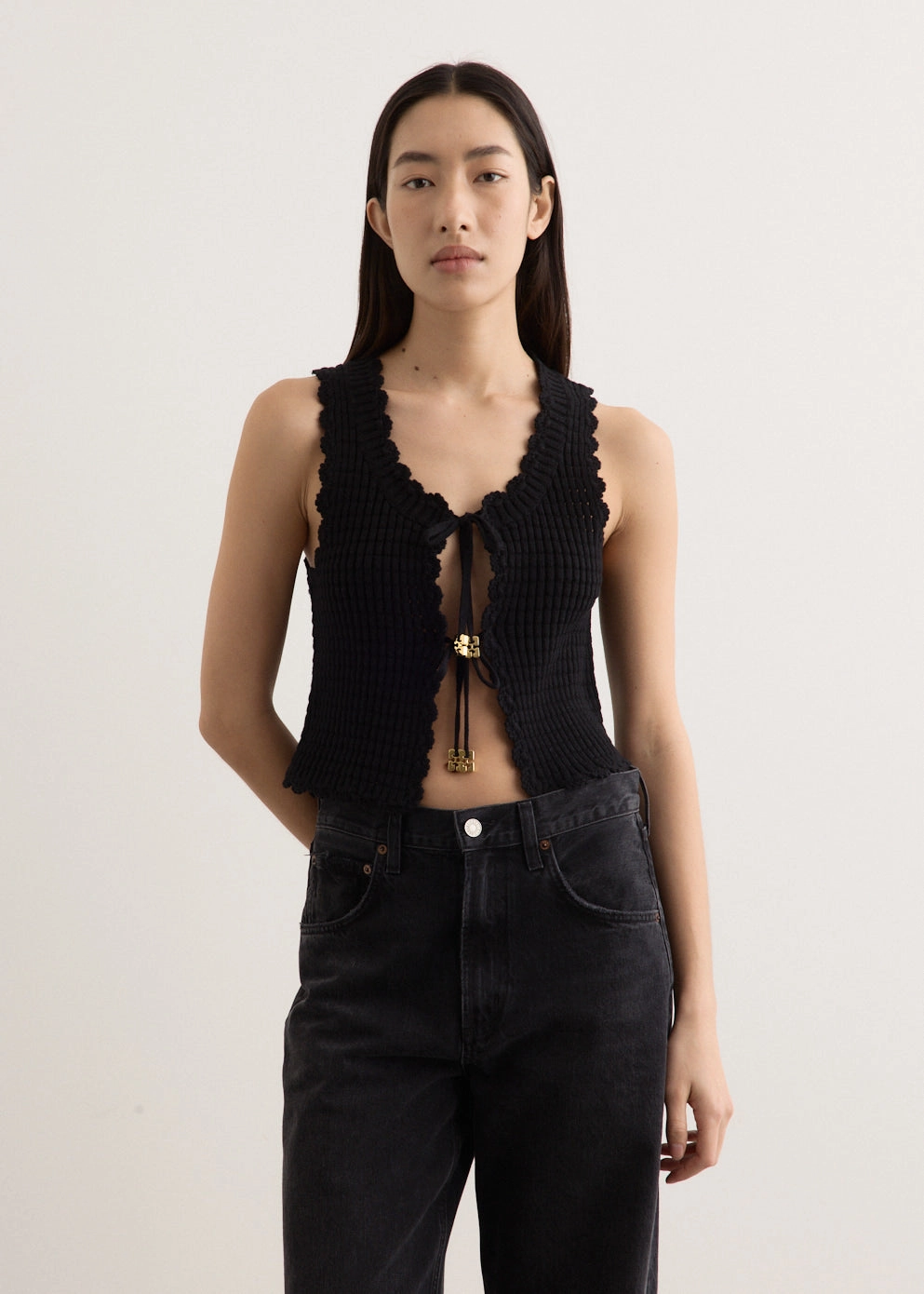 Comfortable Wear Cotton Textured Lace Top