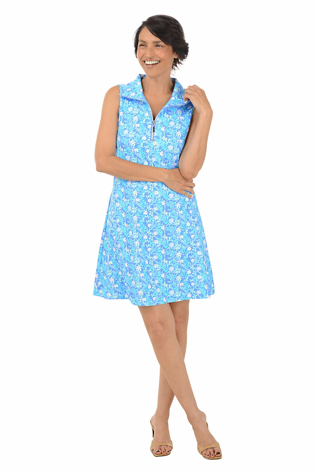 Festival-Ready Spring Garden UPF50  Sleeveless Dress