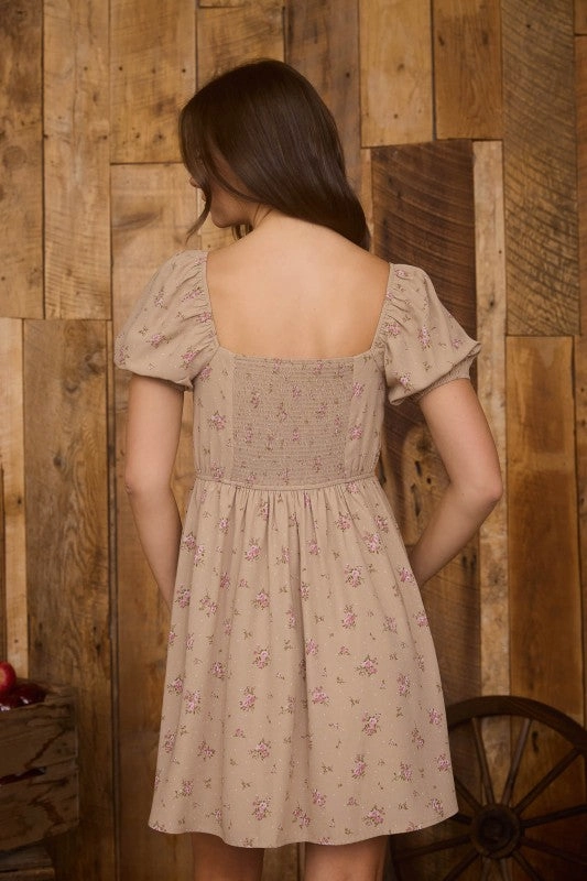 Lilah Floral Sweetheart Front Tie Mini Dress Seasonal Fit Active Moments