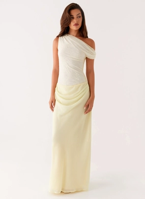 Lili Maxi Dress - Yellow Wrap Charm Refined Aesthetic