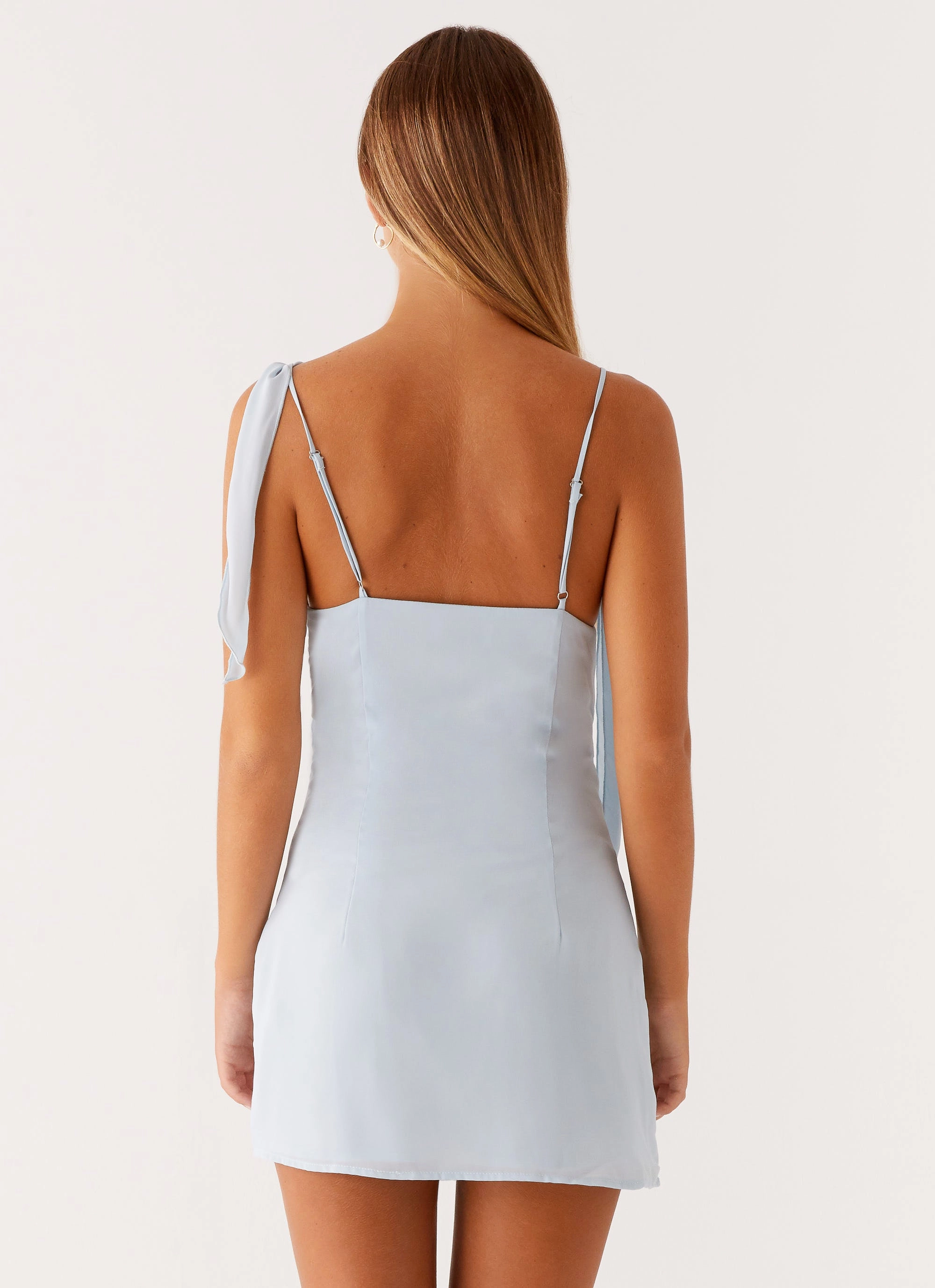 Comfortable travel dress Lily Beaded Mini Dress - Pastel Blue
