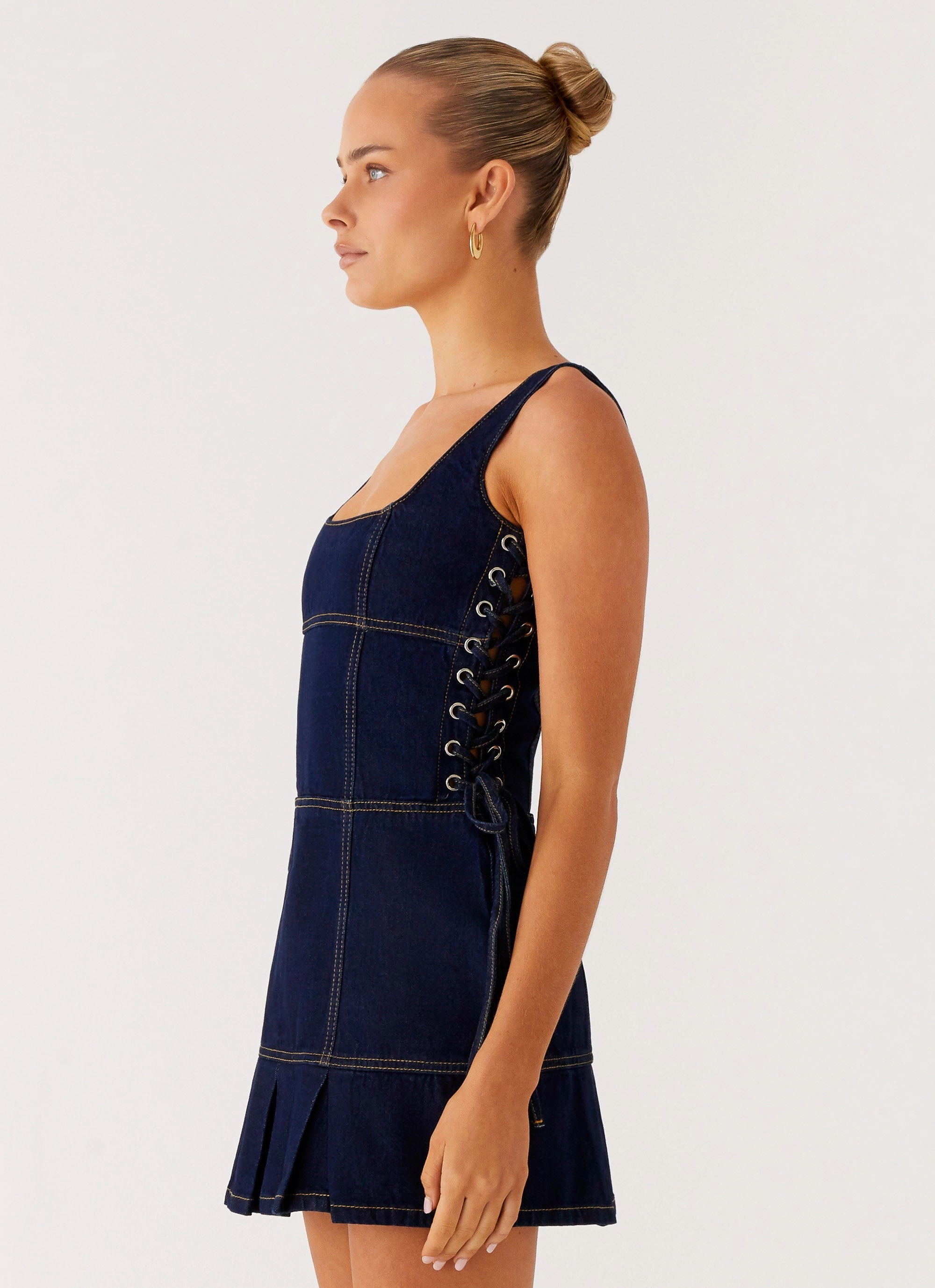 Modern Form Flattering Shape Preston Mini Dress - Indigo