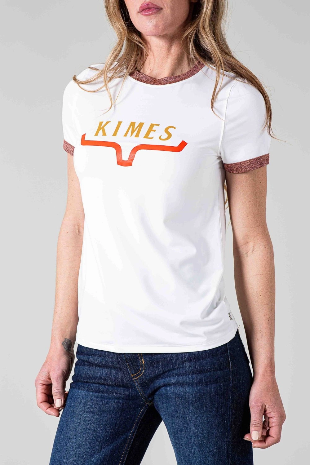 Exclusive Collection Ventilated Back Kimes Ranch Womens Fast Tech T Natural Polyester Blend S/S T-Shirt