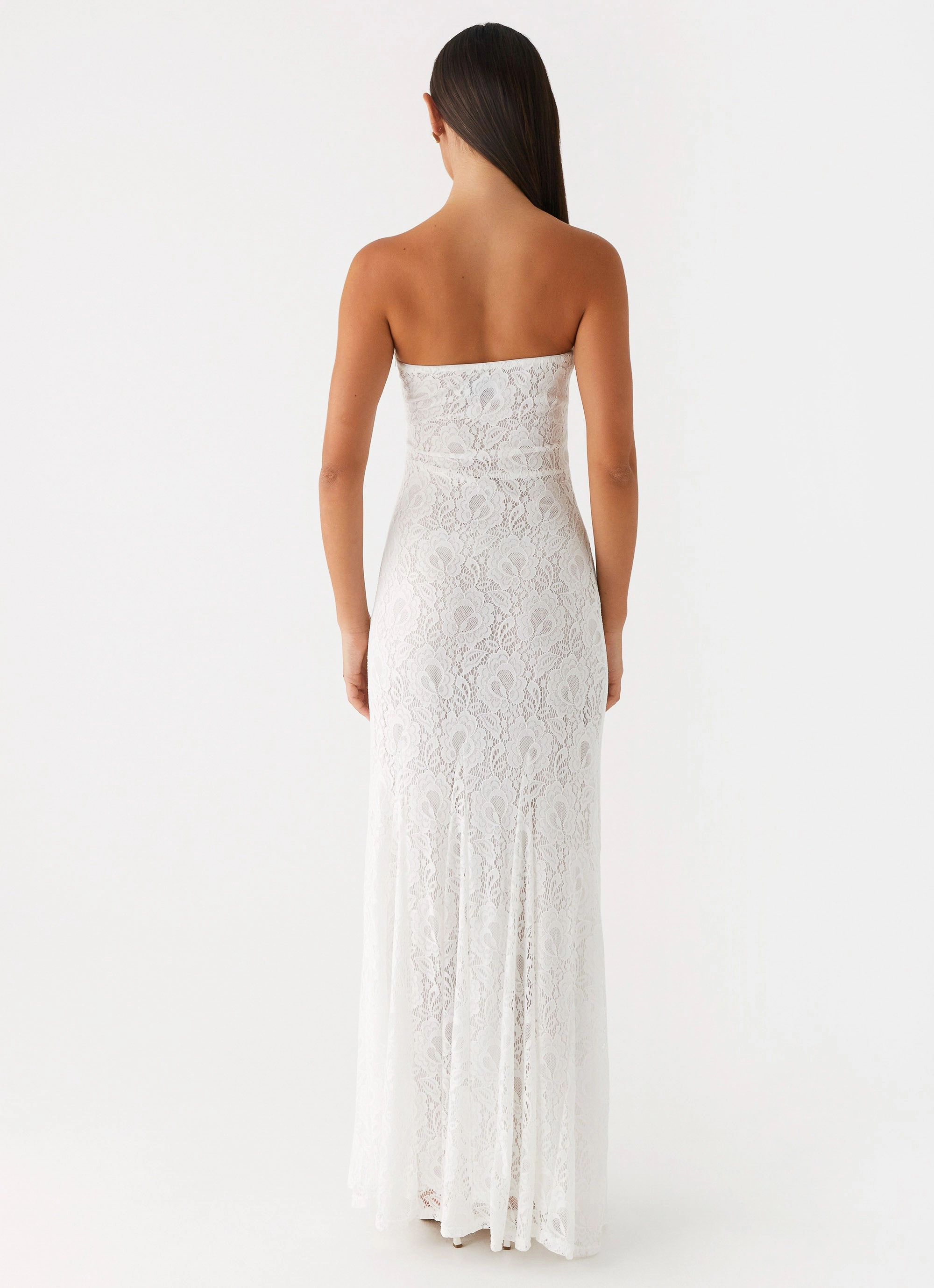 Lolita Lace Maxi Dress - Ivory Smart Shape Modern Texture