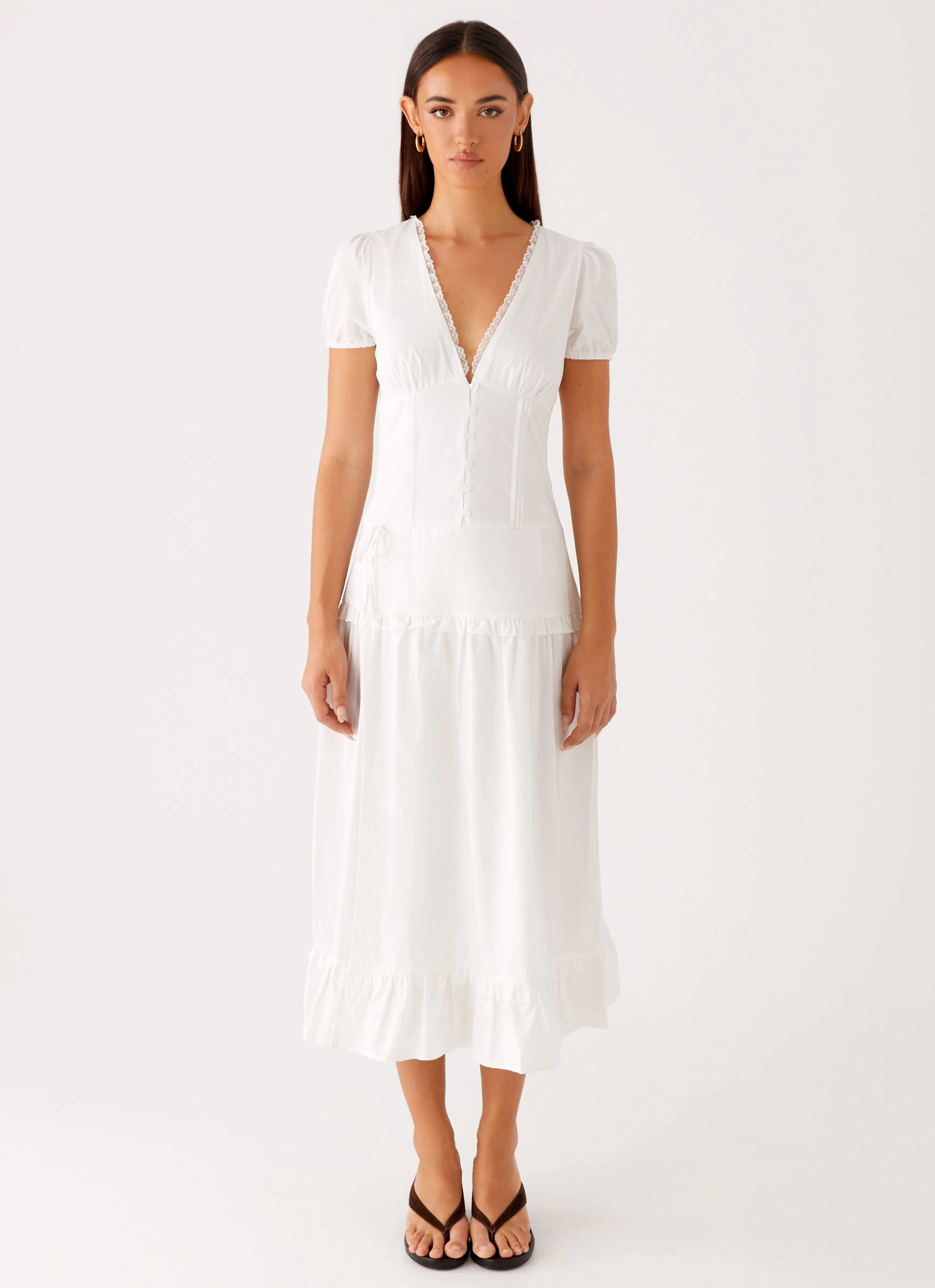 London Midi Dress - White Light Aesthetic