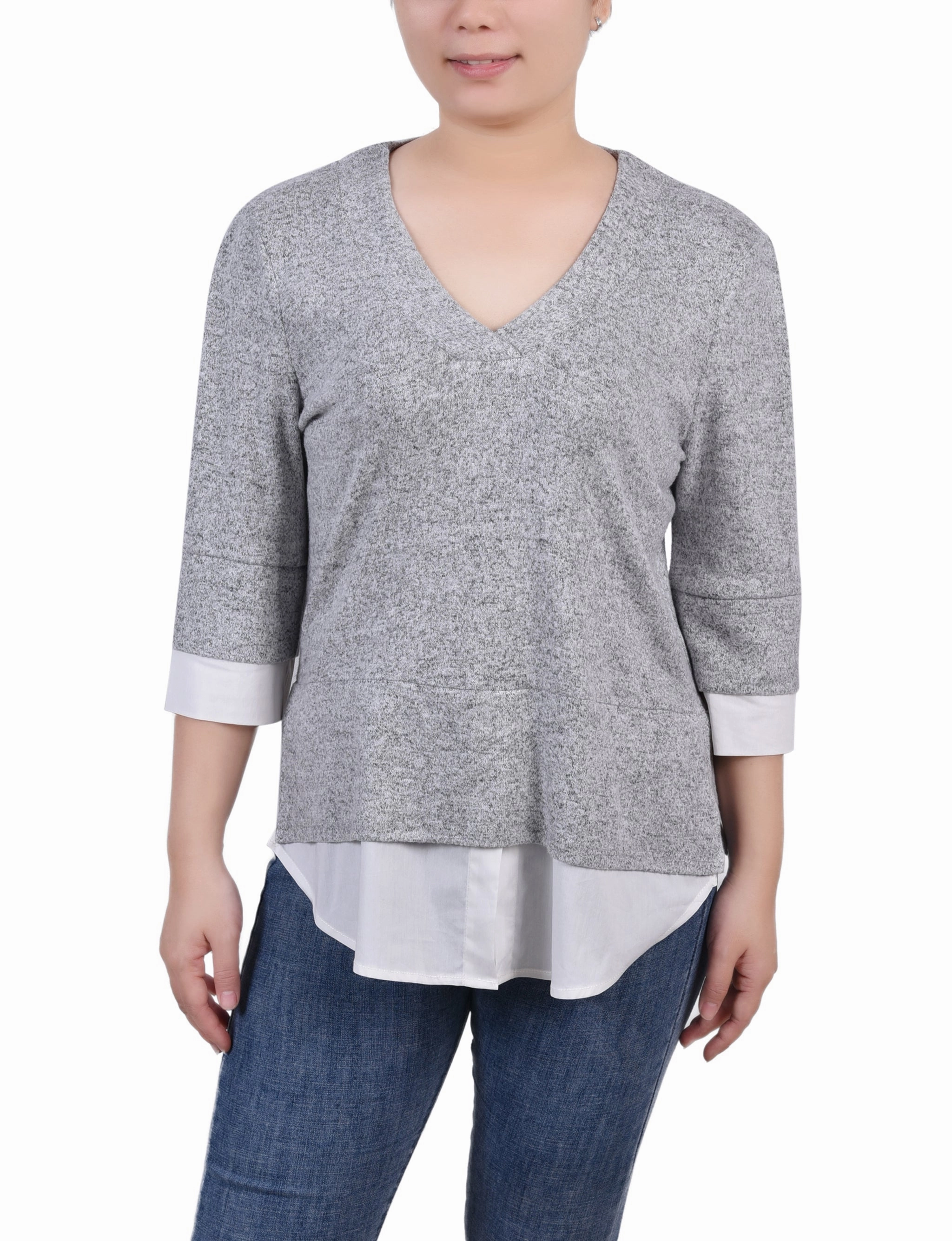 Long Sleeve 2-In 1 Top Classic Warmth Fall Comfort