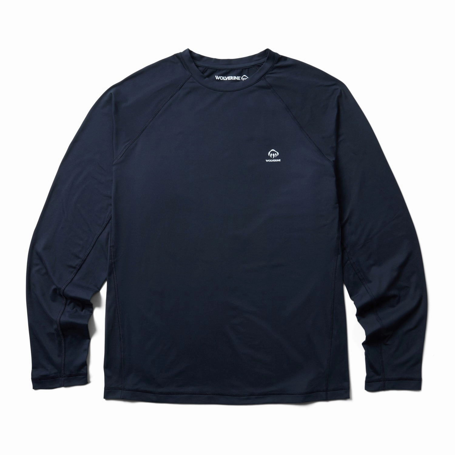 Wolverine Mens Dark Navy Polyester L/S Tactical Sun-Stop Eco Crew Dynamic Design All Day Comfort Tech
