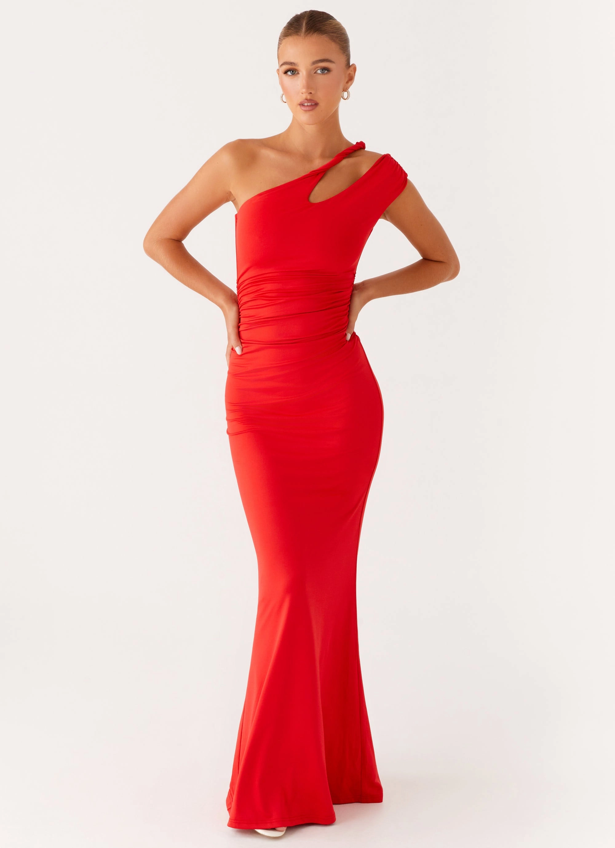 Natural Texture Trend Focused Lopez Maxi Dress - Tangerine