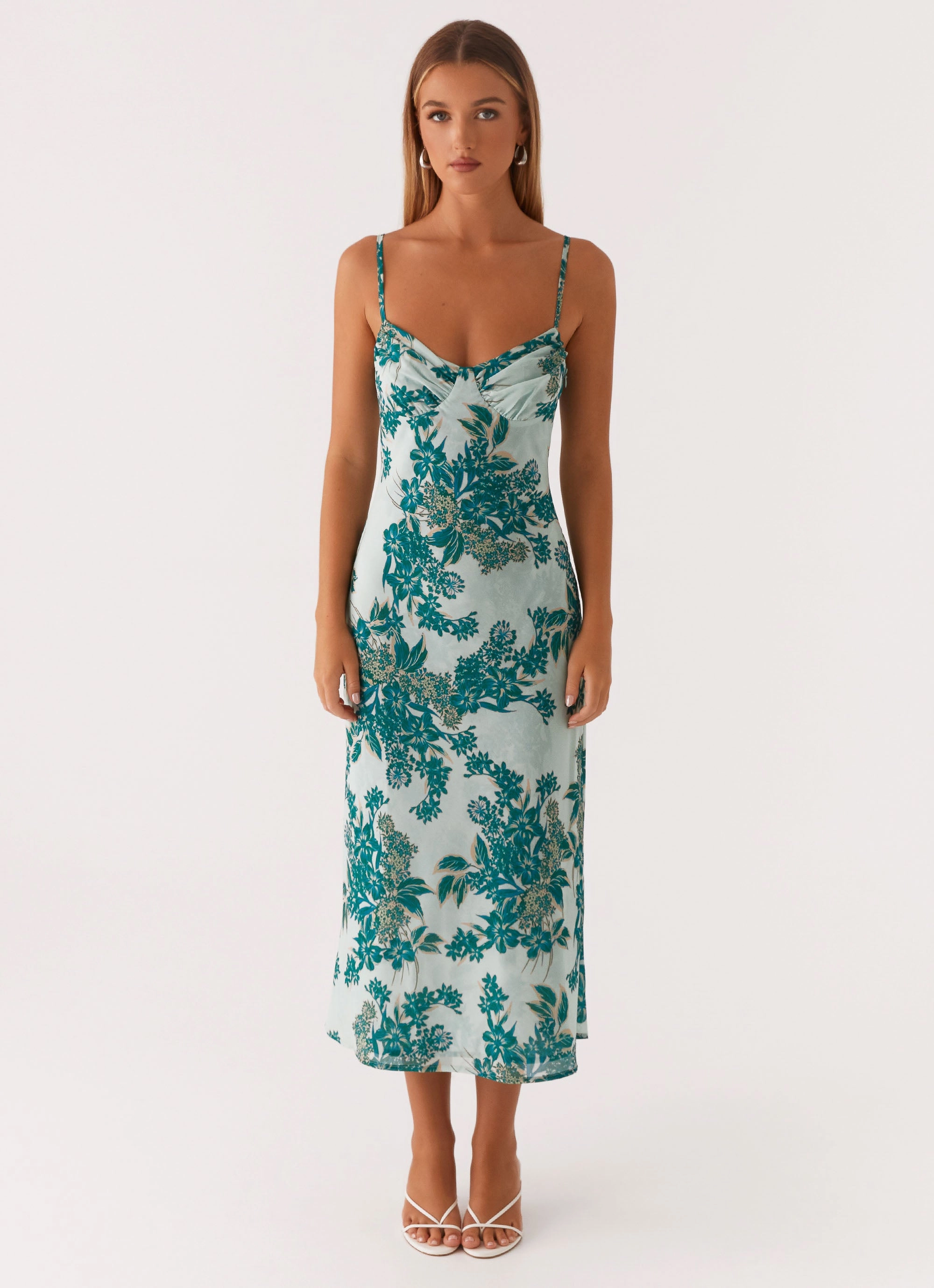 Minimal Harmony Love Song Midi Dress - Cloud Nine Floral