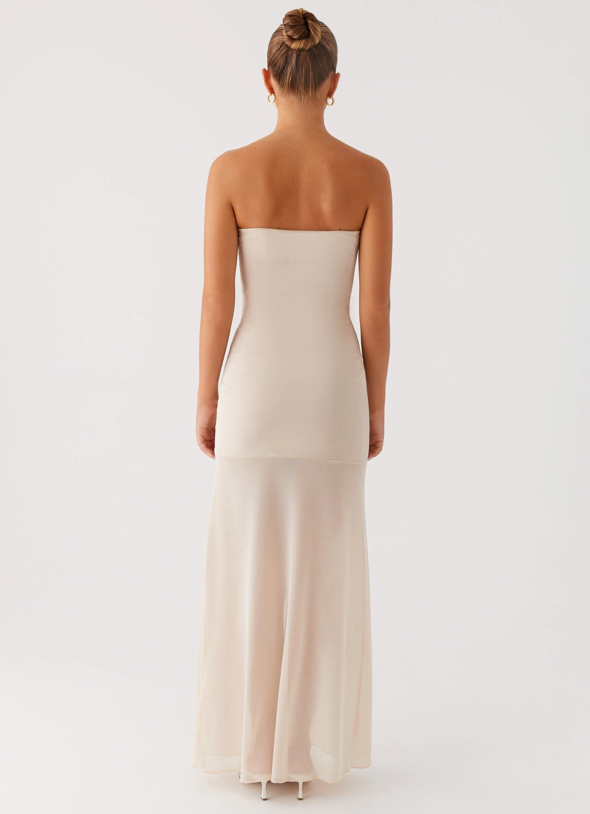 Lovie Maxi Dress - Beige Layered Comfort Wear Delicate Tone