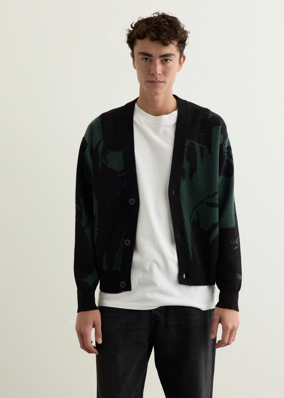 Slim Fit Design Duo Knit Cardigan