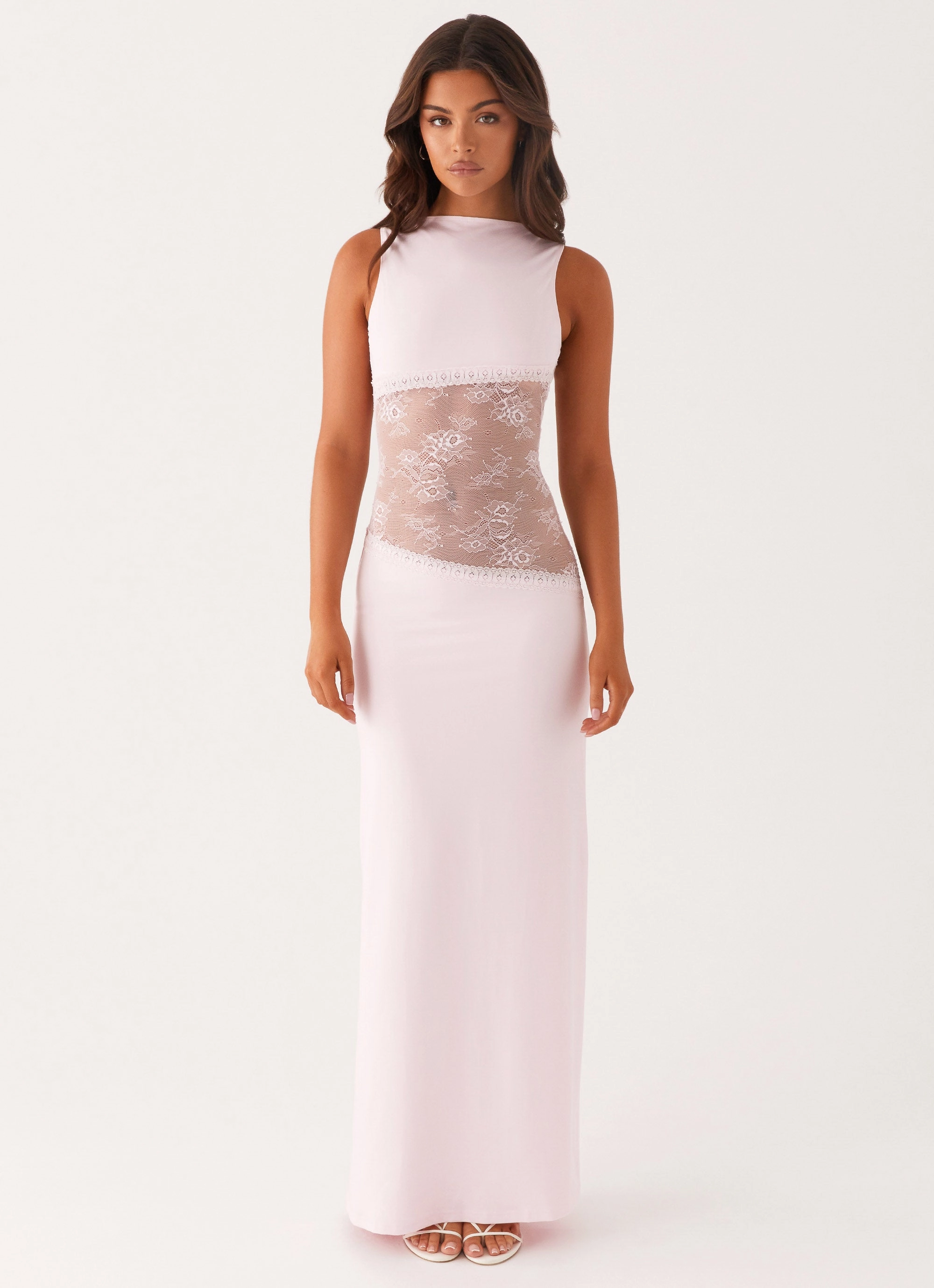 Boat-Neck Lucinda Maxi Dress - Pink