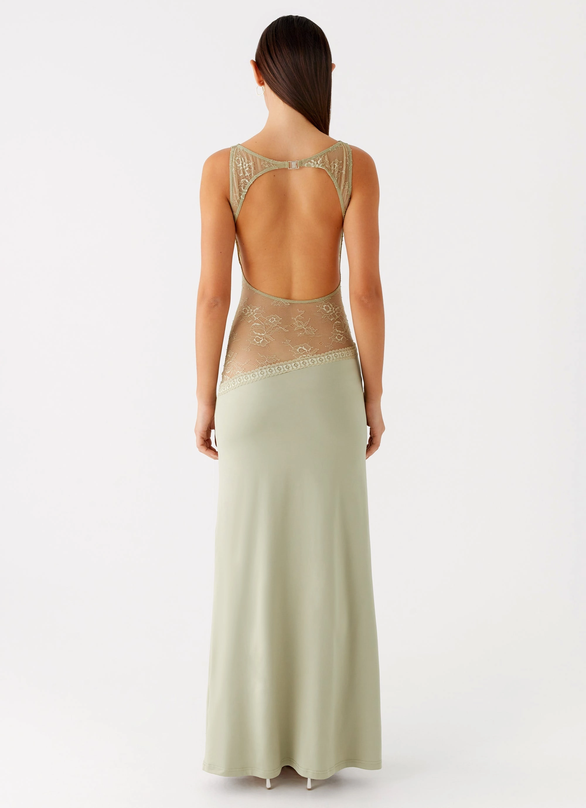 Lucinda Maxi Dress - Sage Mixed Fabric Fresh Combo
