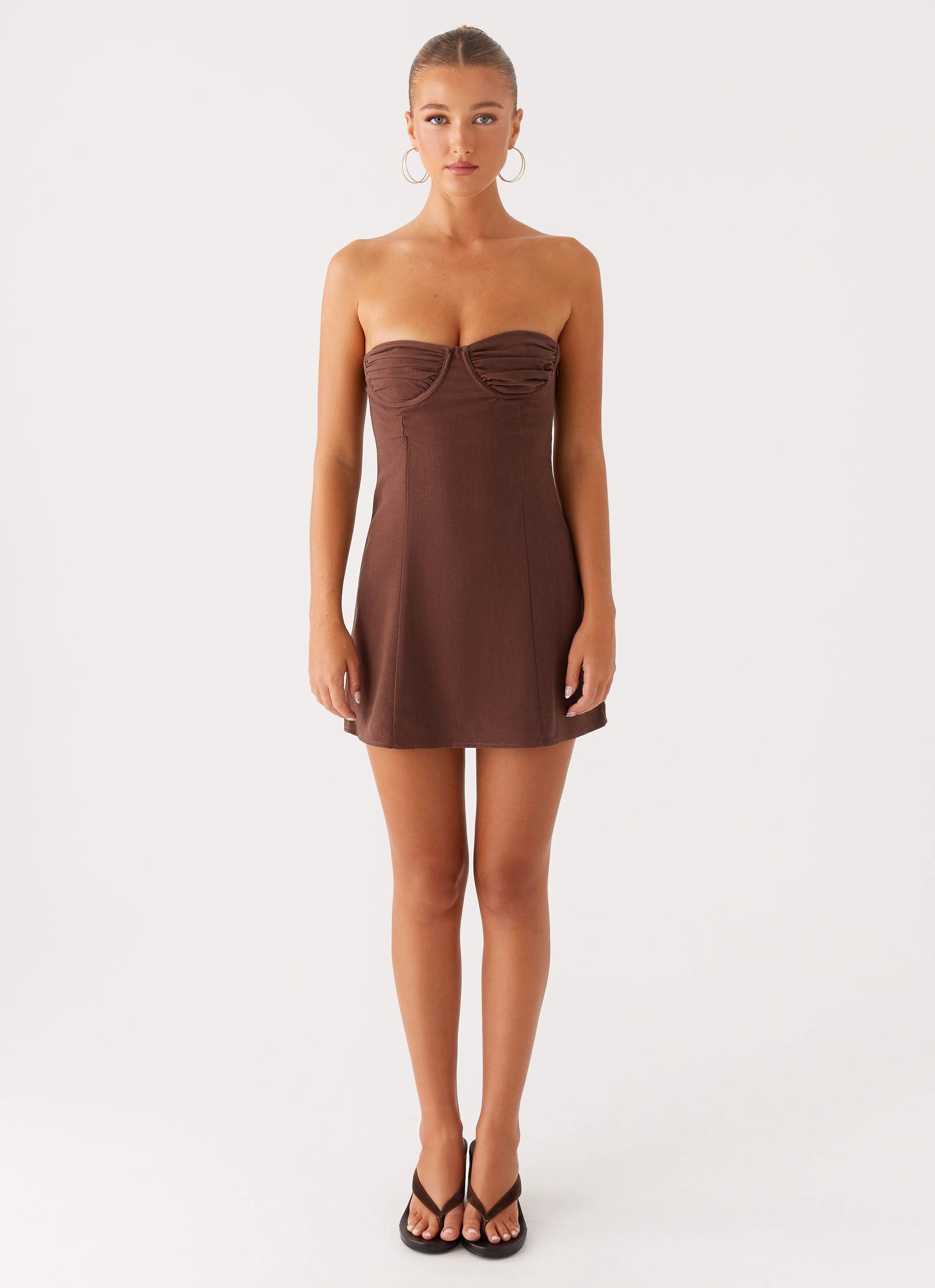 Insulating-Lining Workwear Comfort Ludo Mini Dress - Chocolate