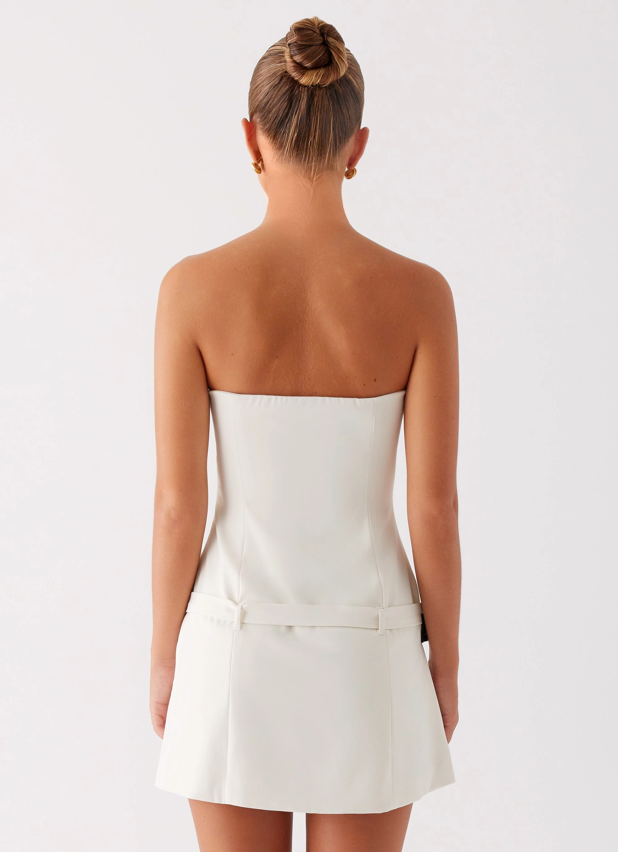 Relaxed Line Lume Strapless Mini Dress - Ivory