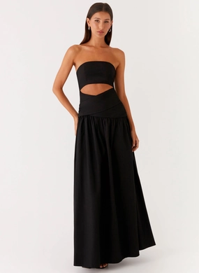 Lumen Maxi Dress - Black Tasteful Detail