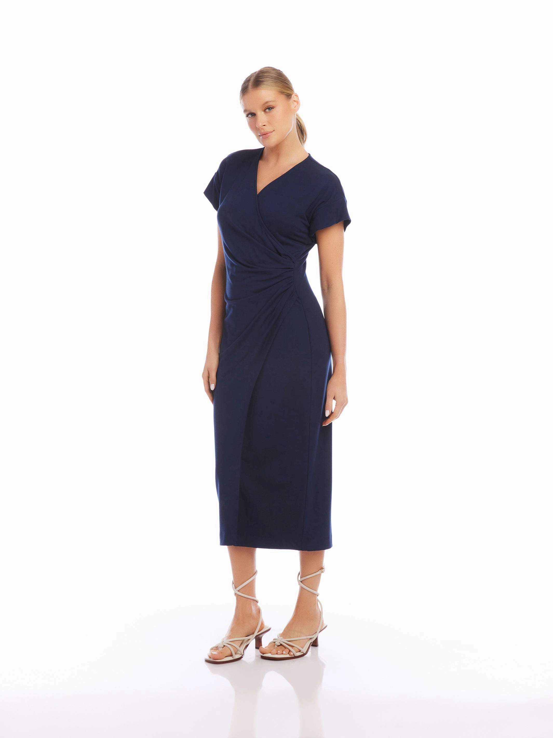 Luna Midi Dress in Navy Balanced Look Event Glow