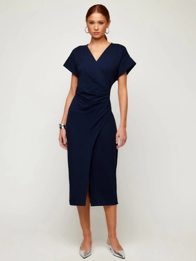 Luna Midi Dress in Navy Fresh Flow Subtle Flow