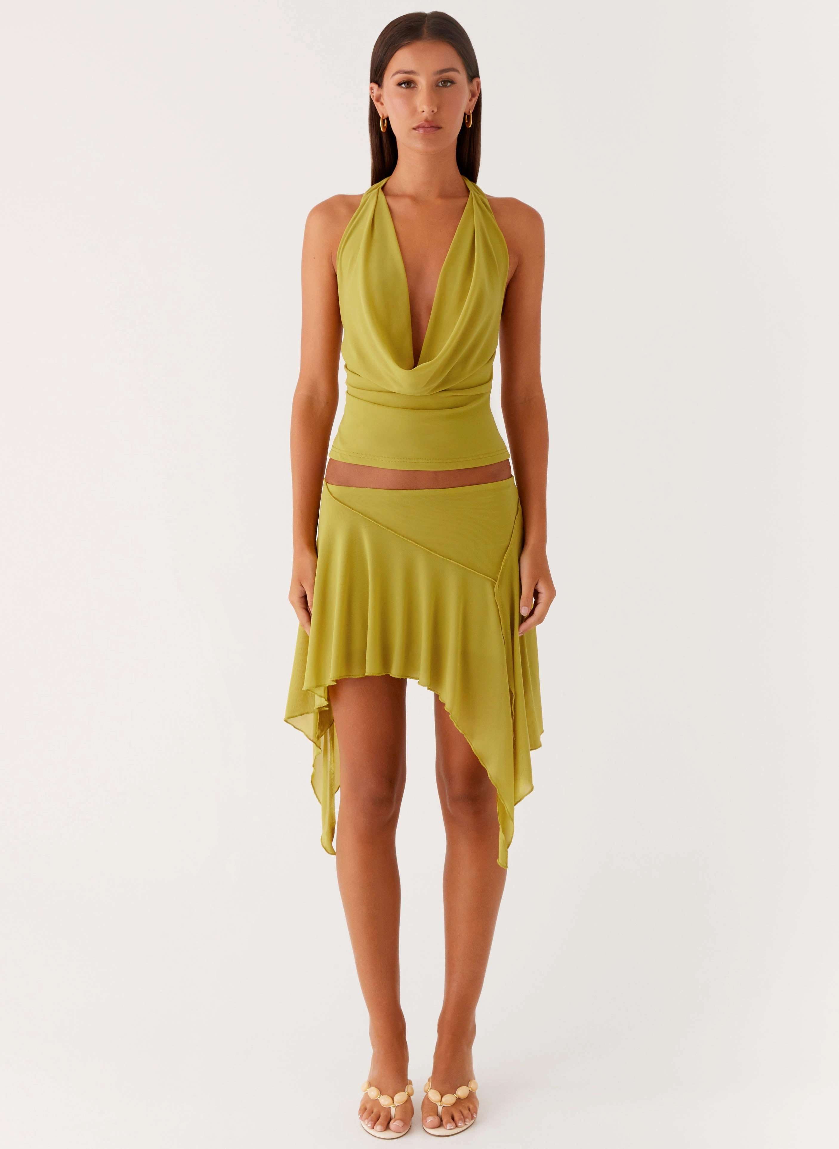 Outfit Ideas Lustra Mini Skirt - Lime