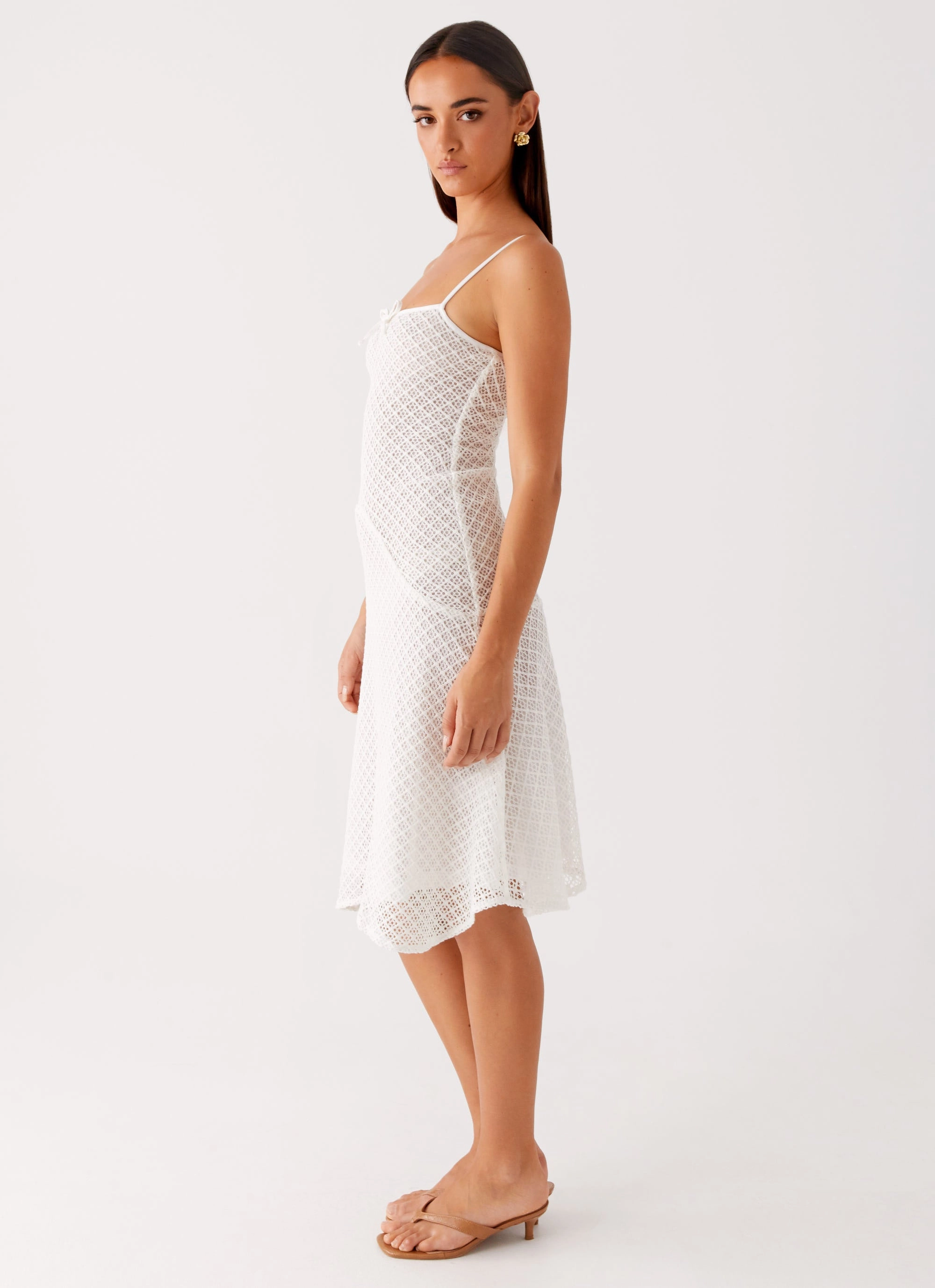 Tamar Midi Dress - White Special-Edition Sophisticated and Relaxed