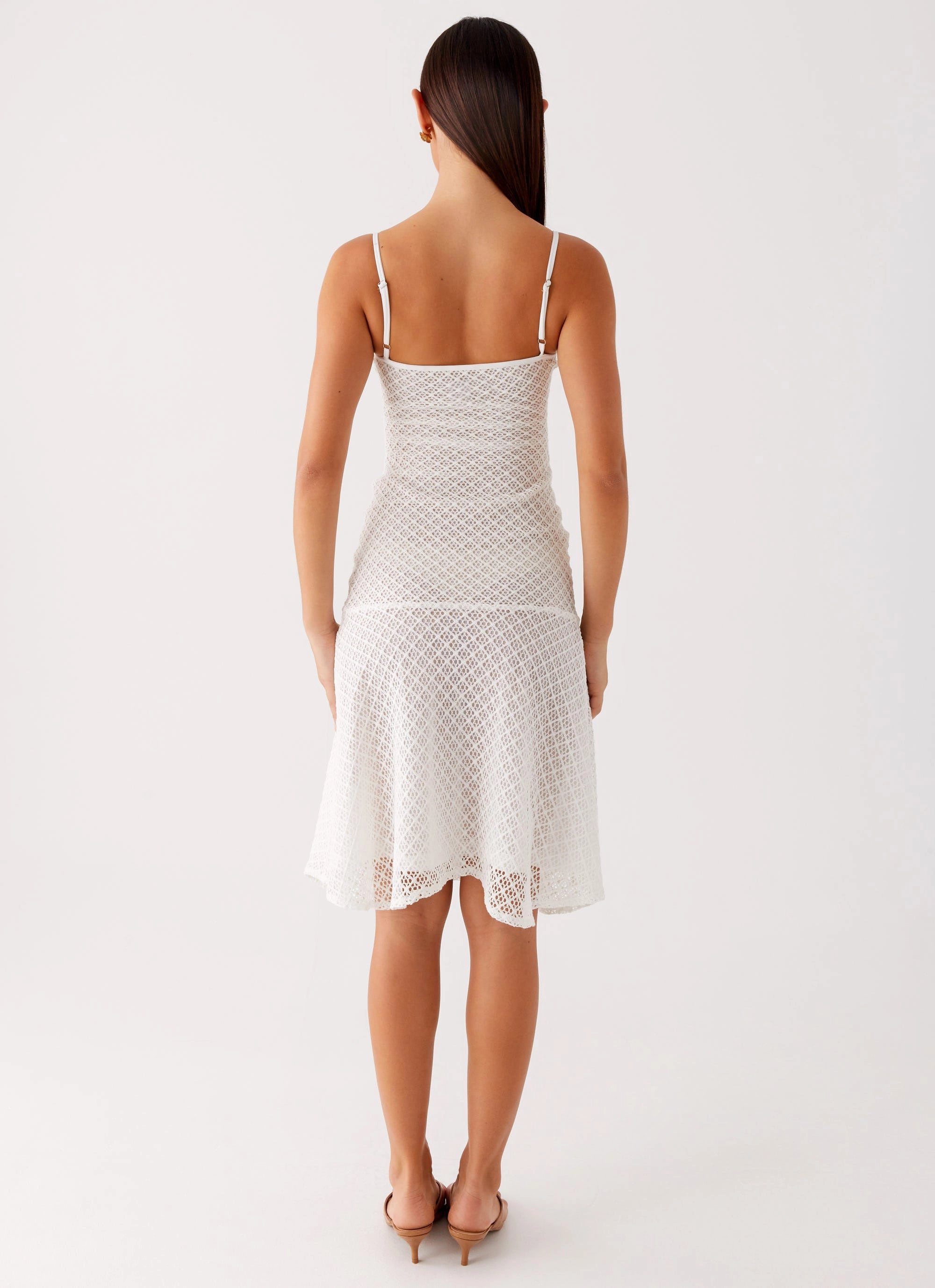 Tamar Midi Dress - White Sophisticated Fit