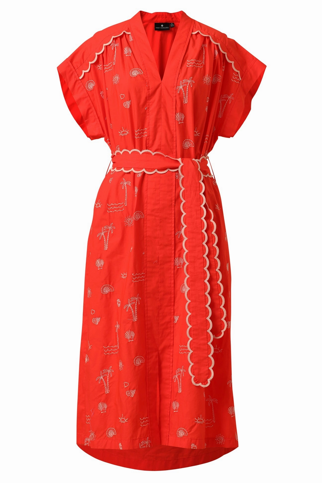 Adley Dress in Flame Scarlet Minimal Detail Formal Style