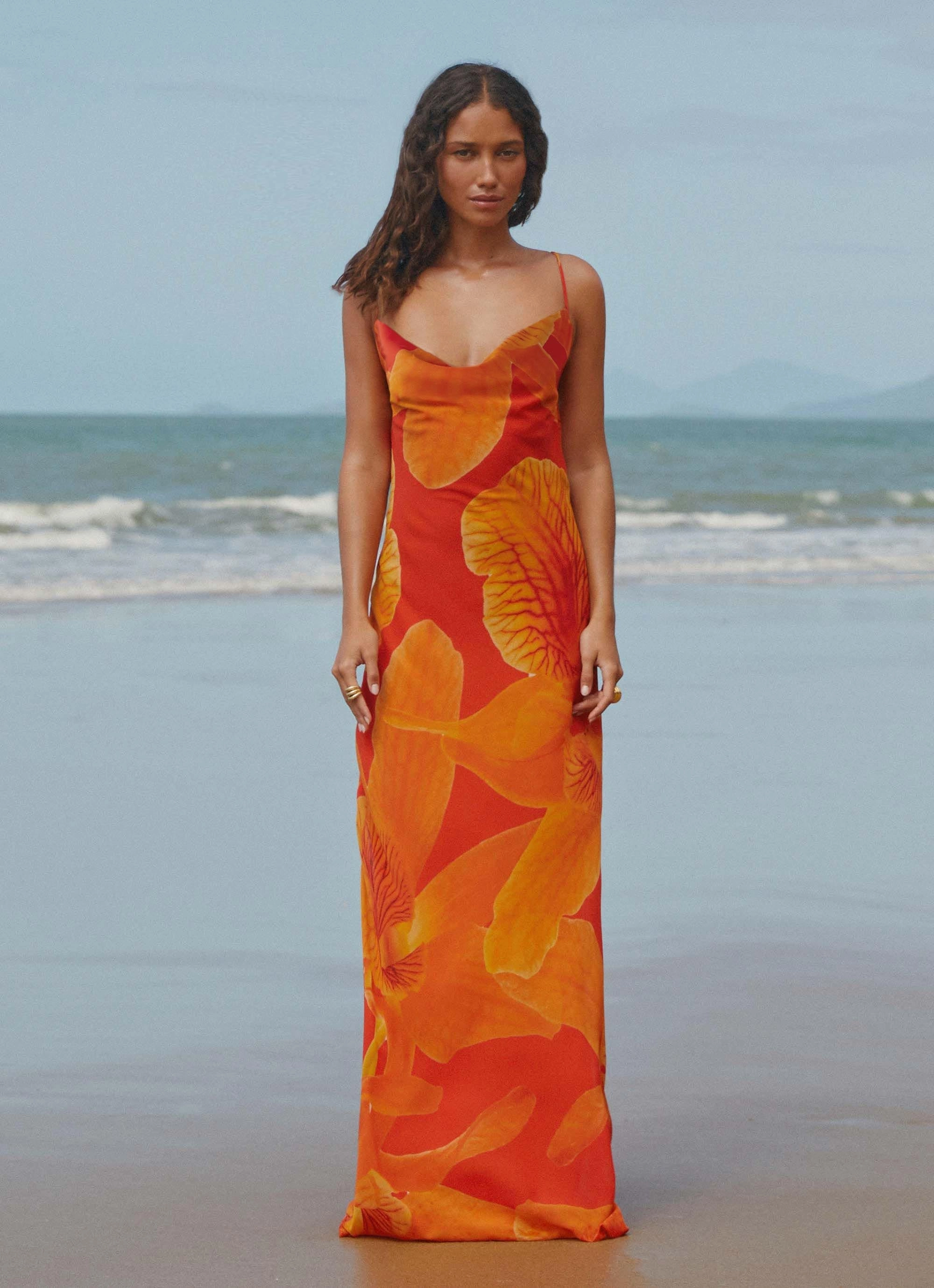 Luxe style Travel-friendly Midafternoon Maxi Dress - Serene Orange