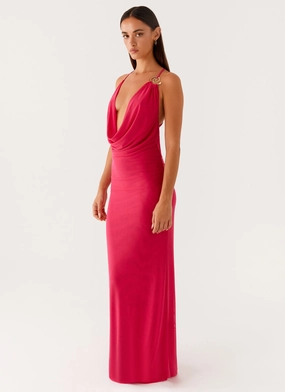 Simple Spirit Game Player Maxi Dress - Hot Pink