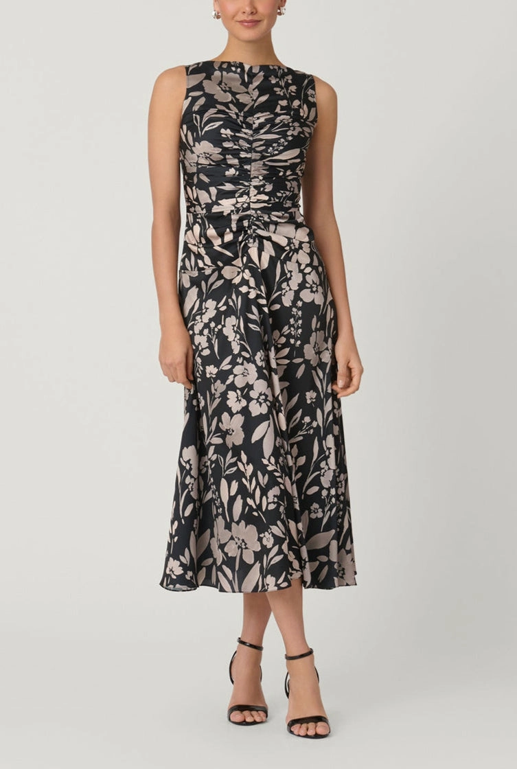 Rosetta Dress in Jet/Ecru Office Glam Soft and Light