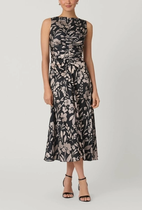 Rosetta Dress in Jet/Ecru Office Glam Soft and Light