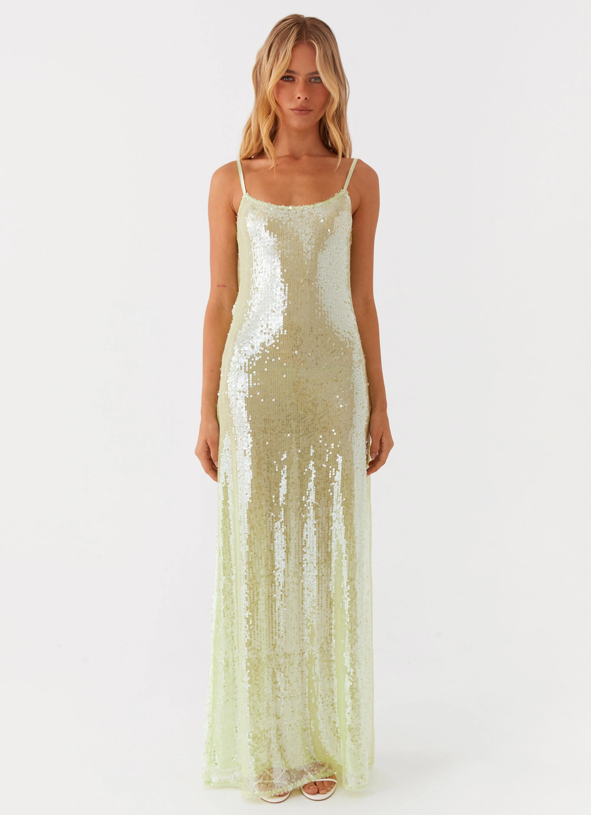 Comfortable texture Luxe Mood Higher Level Sequin Maxi Dress - Mint