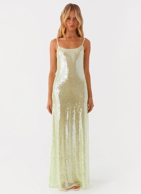 Comfortable texture Luxe Mood Higher Level Sequin Maxi Dress - Mint