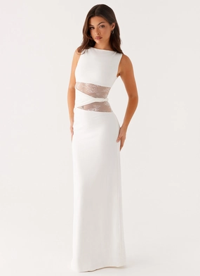 Basic Shape Relaxed and stylish Karma Maxi Dress - White