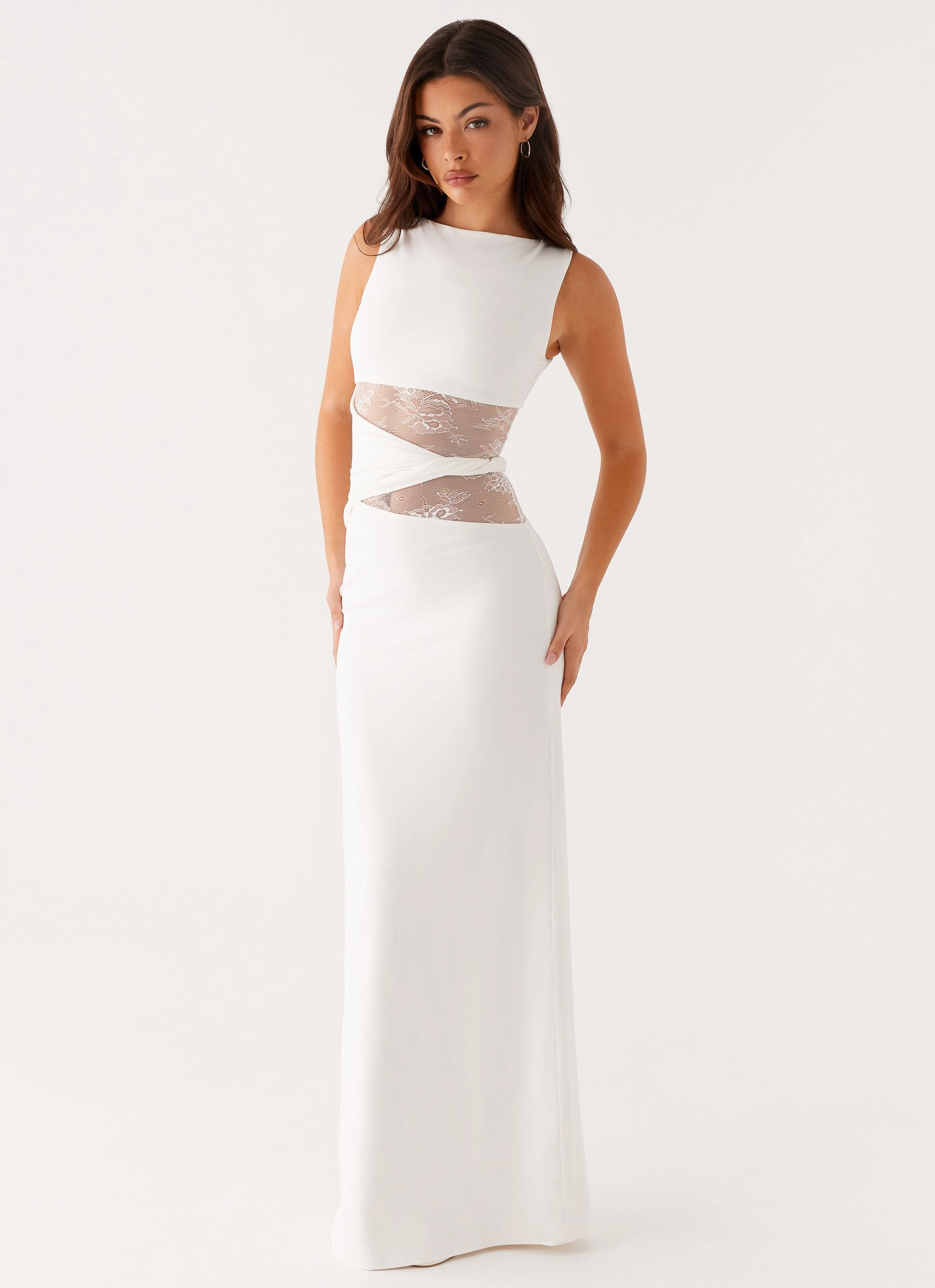Basic Shape Relaxed and stylish Karma Maxi Dress - White