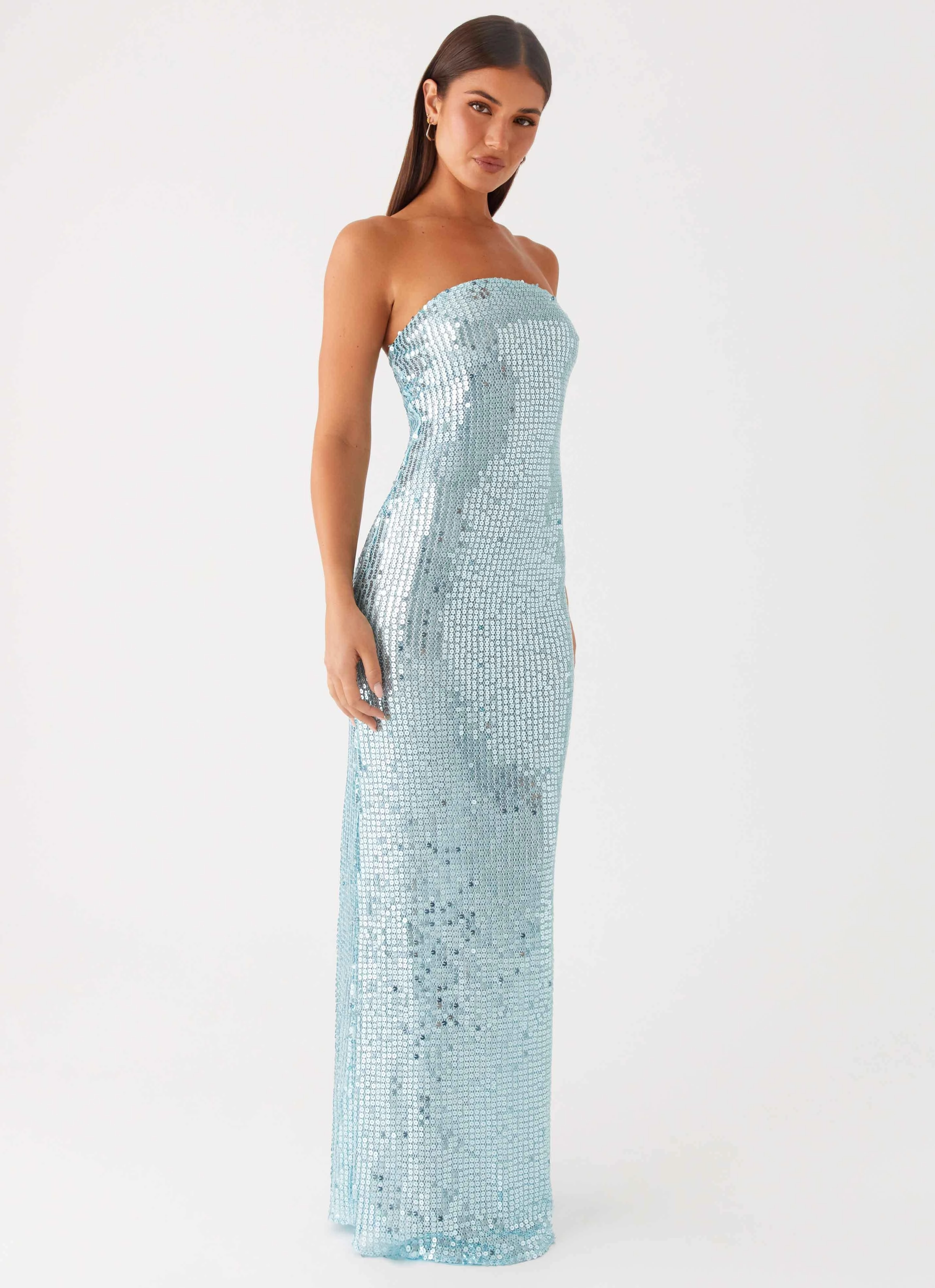 Lyric Sequin Maxi Dress - Turquoise Easy to Wear