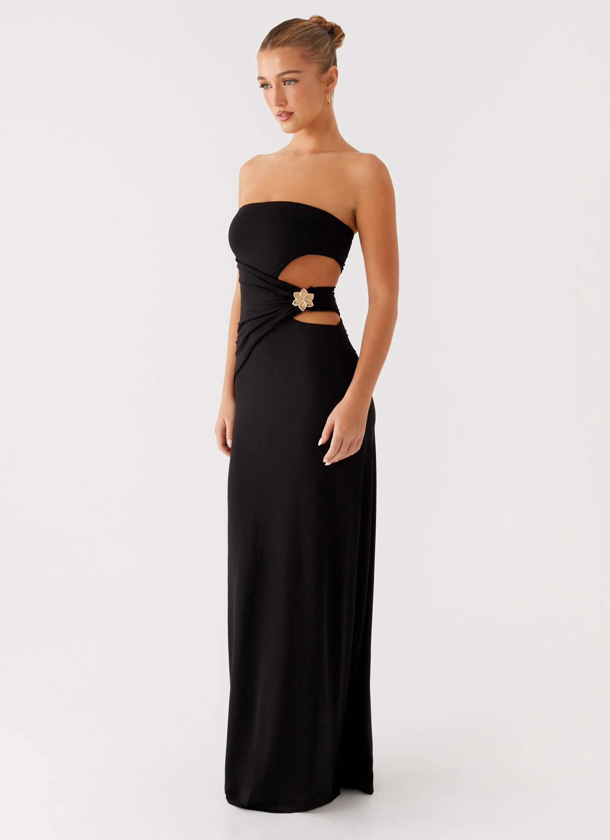 Grace Soft cut out Anetta Maxi Dress - Black