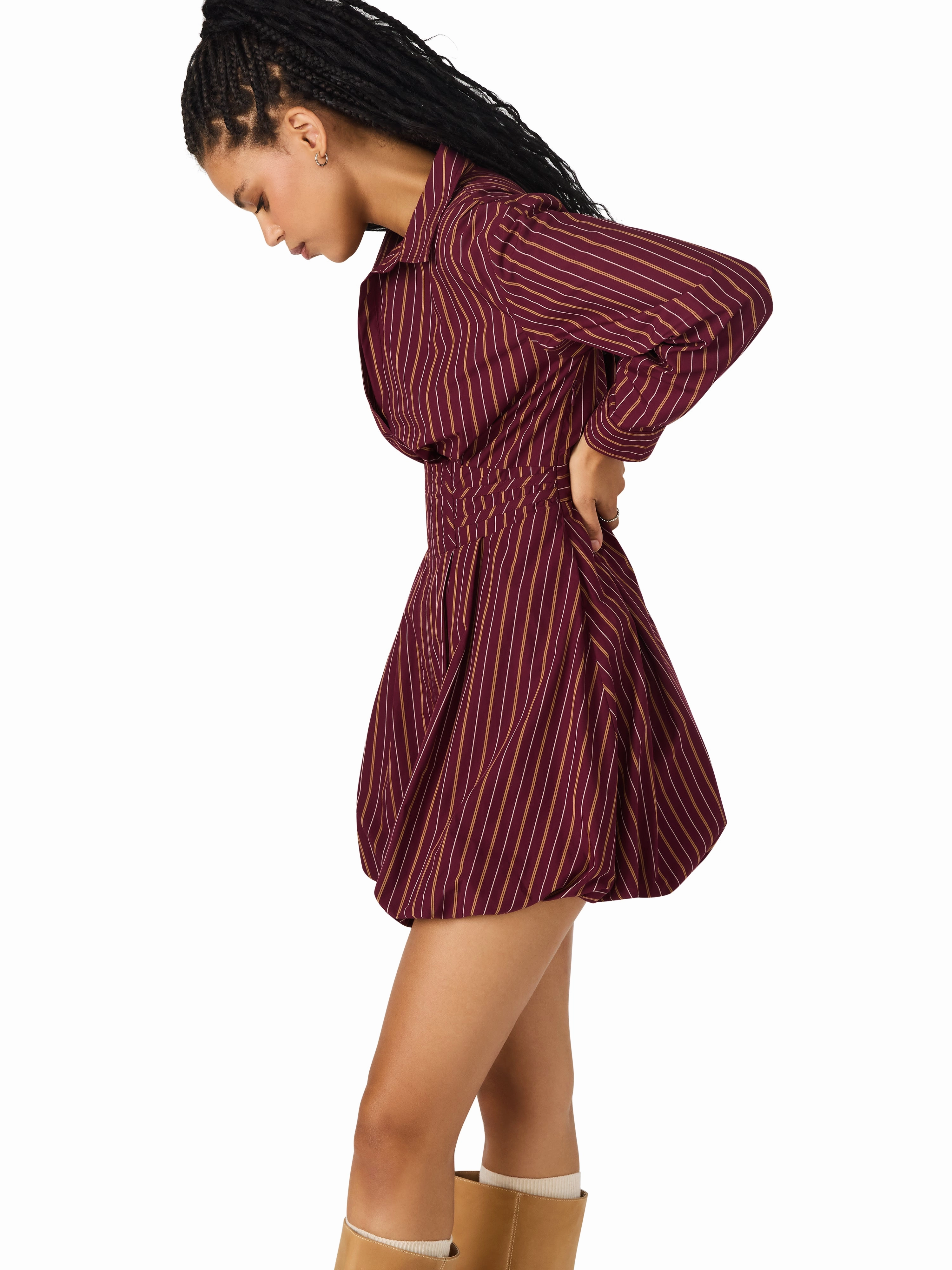 Matte Look Arielle Dress in Wine