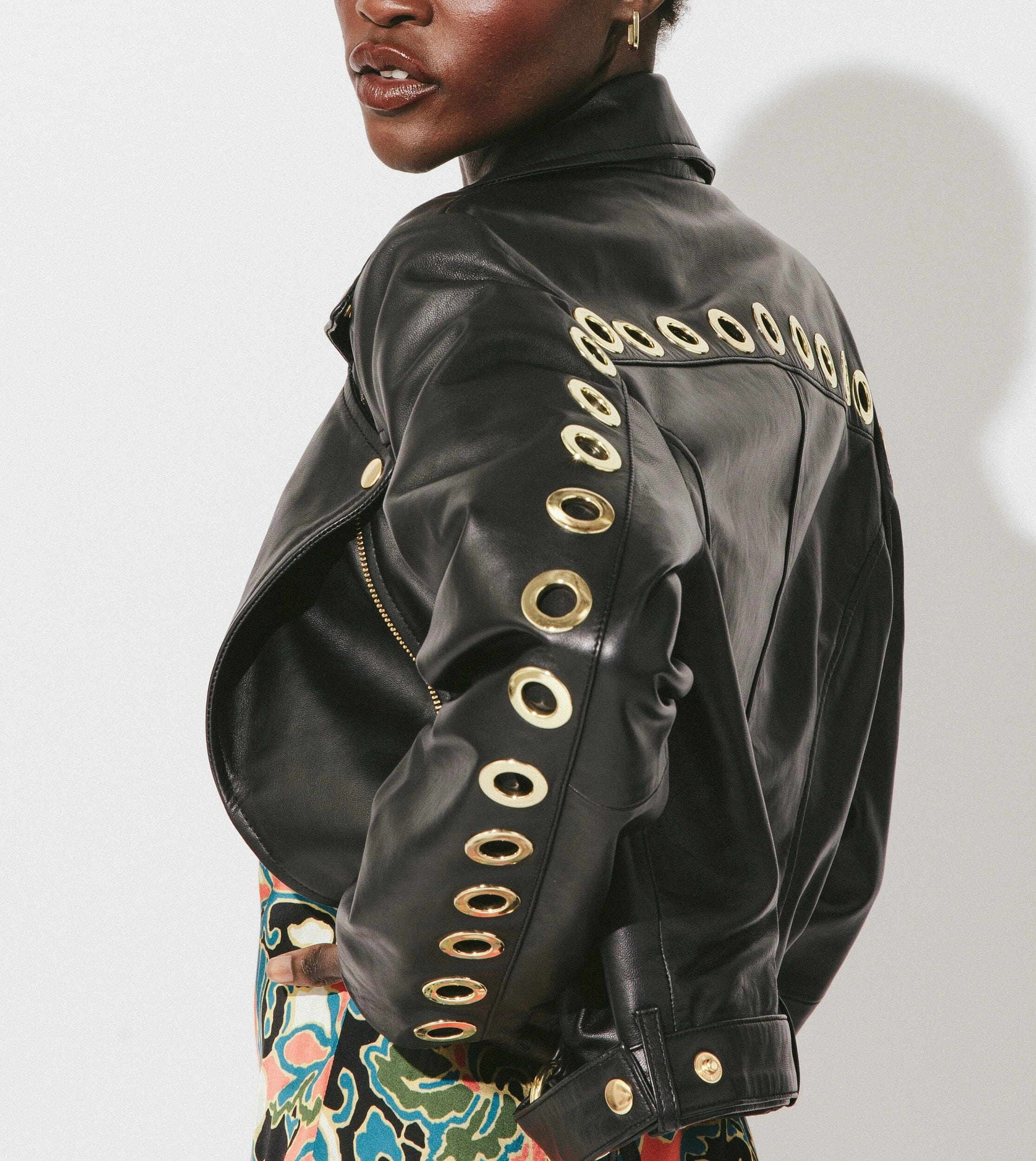 Ventilated Underarm Design Perfectly Cozy Baxter Leather Jacket | Black