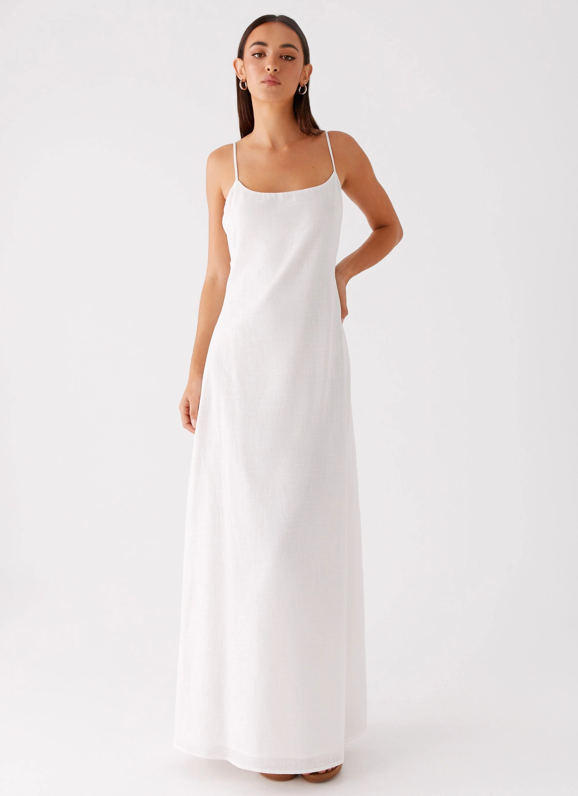 Madeleine Scoop Neck Maxi Dress - Off White Calm Mood