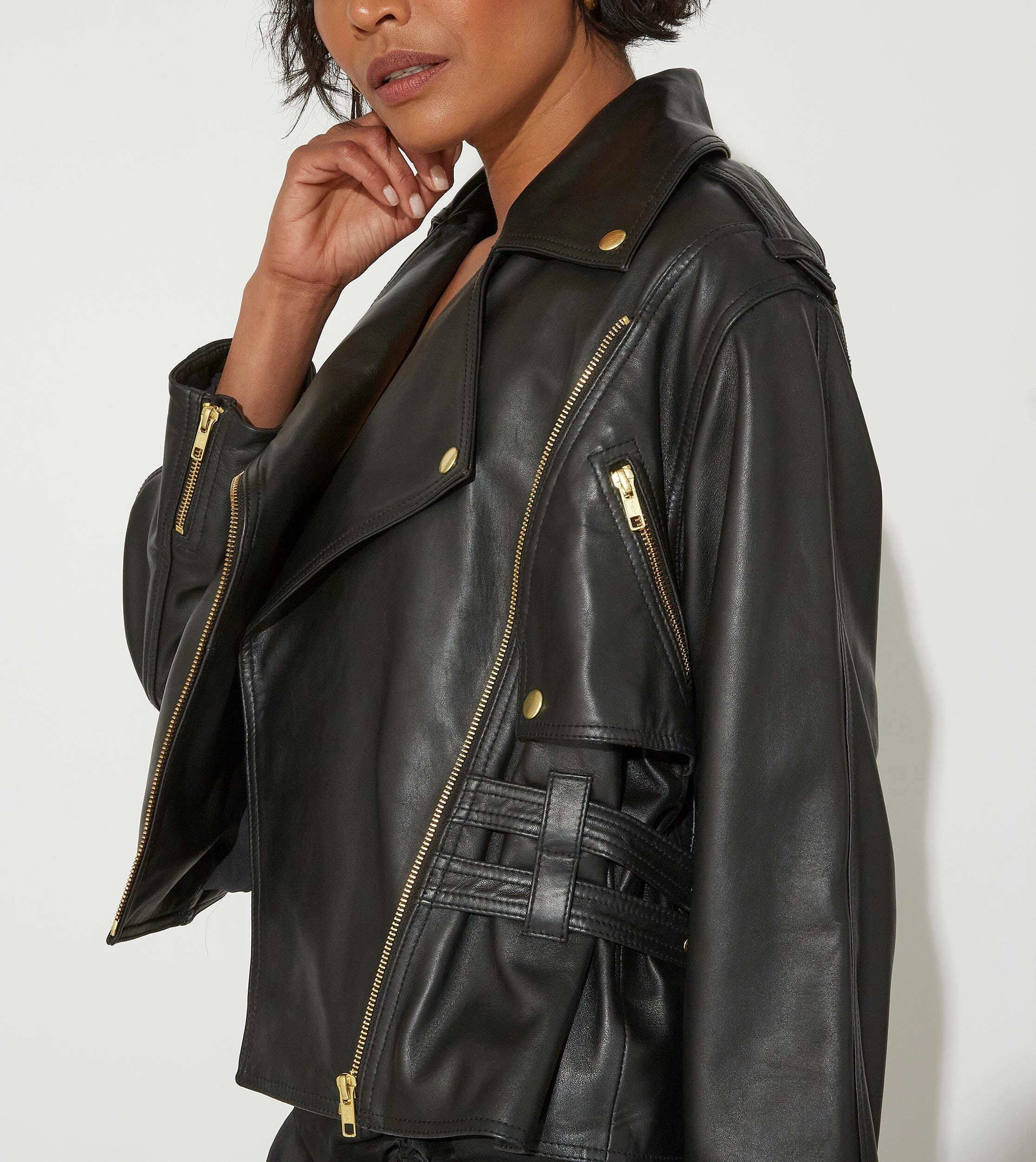 Maeve Leather Jacket | Black Perfectly Warm Cozy Layered Wear