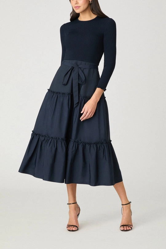 Celebration Wear Magda Knit Dress in Navy